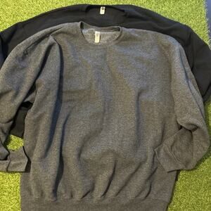 Lot Of 2 2XL Jerzees Nublend Crewneck Pullover Sweatshirts Gray And Black EUC